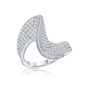 Anillo pavee ondeado
