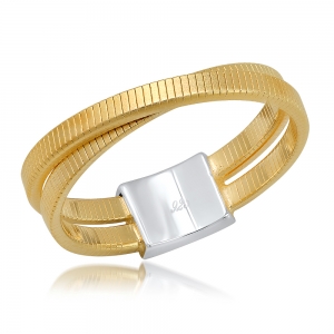 Anillo sin piedra doble cruzado amarillo