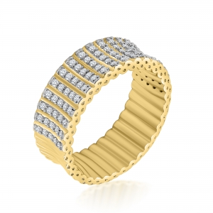 Anillo linea premium, hundido, medio sin fin 