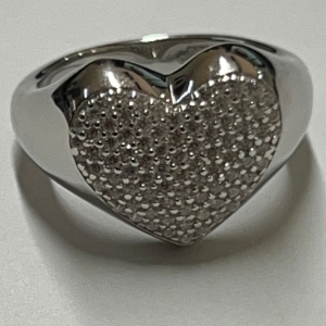 ANILLO PREMIUM CORAZON PAVEE BLANCO