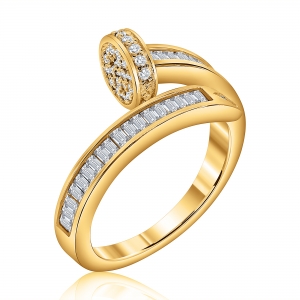 ANILLO CLAVO PREMIUM BAGUETTE Y PAVEE