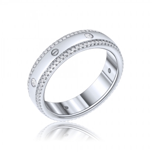Anillo sin fin , con piedras y tachas