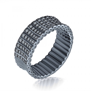 Anillo linea premium, hundido, medio sin fin 