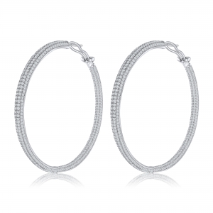 Par aros argollas, pavee, cierre perno y clip, diametro interno aprox : 5,5 cm