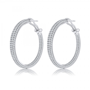 Par aros argollas, pavee, cierre perno y clip, diametro interno aprox : 3 cm
