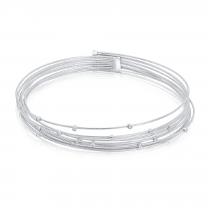 Collar multi hilos y piedras con virolas