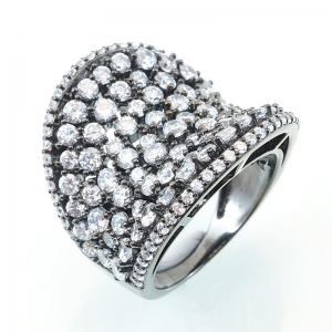Anillo hundido con piedras BLANCO