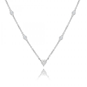 Conjunto corazon, con piedras en cadena