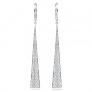 Par aros triangulares, pavee. Largo aprox 8 cm