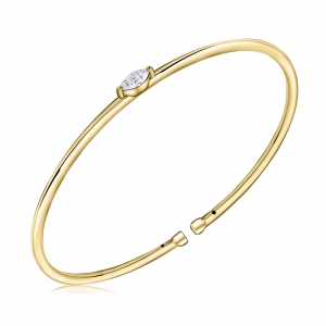 Esclava amarilla con piedra ovalada en el centro