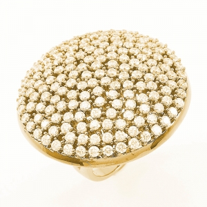 Anillo linea premium, circulo pavee amarillo