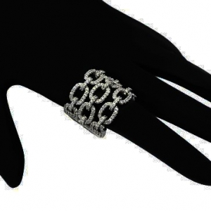 Anillo ancho, eslabones, pavee, con movimiento