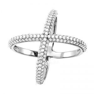 Anillo cruz pavee 