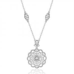 Conjunto linea Premium, Colgante flor calada, rodiNADO