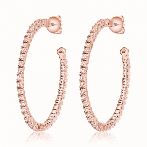 PAR AROS ARGOLLA LINEA PREMIUM, ROSADOS, DIAMETRO 4 CMS.