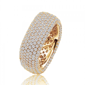 Anillo cuadrado amarillo, pavee