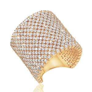 Anillo panal amarillo con piedras