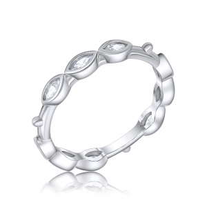 Anillo sin fin con piedras ovaladas 