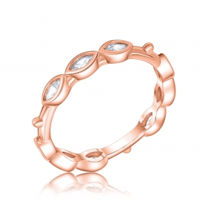 Anillo sin fin, rosado, con piedras ovaladas