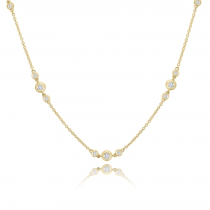 Cadena  dorada con piedras con virolas