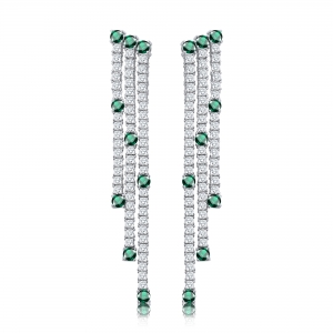PAR AROS PREMIUMMLARGOS TRIPLE CON VERDE RODIO BLANCO