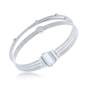 PULSERA PREMIUM CON APLIQUE CUADRADO Y CIERRE RODIO BLANCO