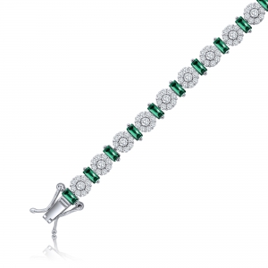 PULSERA PREMIUM TENIS FLOR BAGUETTE VERDE