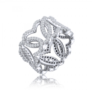 Anillo corazones, calado, sin fin 