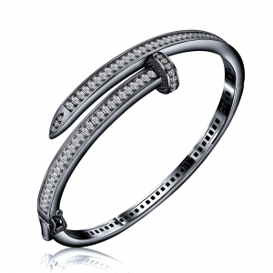 Esclava linea premium clavo con piedras baguettes