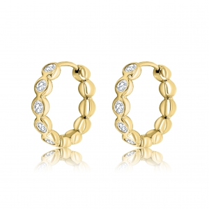 PAR AROS ARGOLLAS LINEA PREMIUM CON VIROLAS AMARILLOS