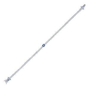 Pulsera tenis con una piedra mas grande en el centro azul