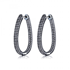 PARA AROS ARGOLLA OVAL, RODIO NEGRO. ALTURA 2.5 CMS