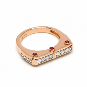 Anillo Link1945 Rectangular Rosado