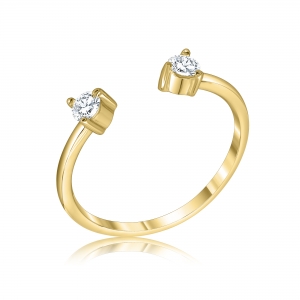 ANILLO PREMIUM DOS CUBIC ABIERTO BA&Ntilde;O AMARILLO
