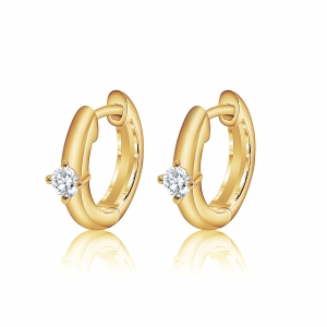 PAR AROS ARGOLLA 1 CUBIC  GORDITAS PREMIUM DORADAS 13 MM