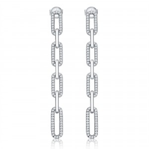 Par aros linea premium colgantes, eslabones, con y sin piedras, RODINADOS