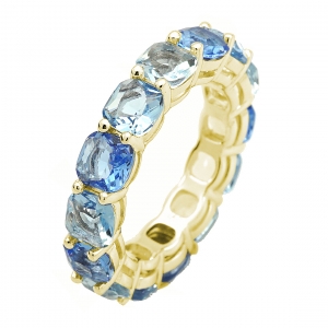 ANILLO SIN FIN CUSHION PREMIUM DEGRADE BLUE BA&Ntilde;O AMRILLO