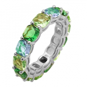 ANILLO SIN FIN CUSHION PREMIUM DEGRADE GREEN BA&Ntilde;O RODINADO