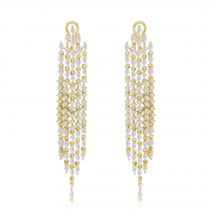  7 CMPAR AROS PREMIUM LARGOS LLUVIA DE NAVETTE CON MOVIMIENTO, LARGOS DORADOS