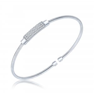 PULSERA ESCLAVA PREMIUM CON BARRITA PAVEE ENCAMISADA RODINADA