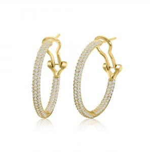 PAR AROS ARGOLLAS PREMIUM CON CLIP 22 MM AMARILLAS