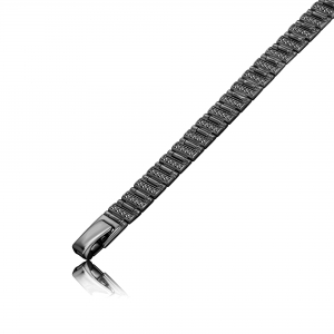 PULSERA ENDLESS RODIO NEGRO CON CUBIC