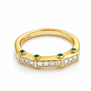 Anillo Link1945 octogonal Amarillo