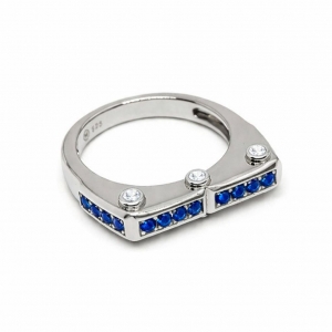 Anillo Link1945 Rectangular Plateado