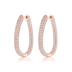 PAR AROS AROLLA OVAL LINEA PREMIUM ROSADOS ALTURA 2.5 CMS