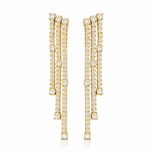 Par aros largos con movimiento, amarillos
