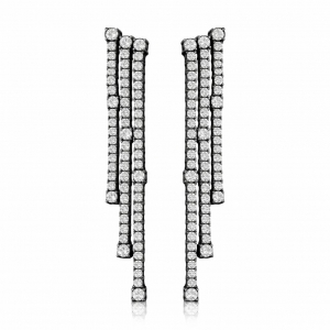 Par aros largos con movimiento rodio negro