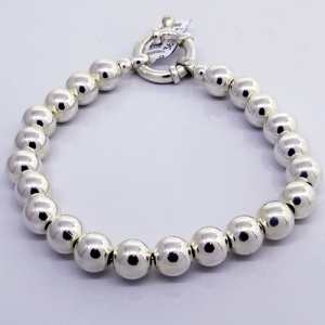 Pulsera bolitas 8 mm cierre marinero 