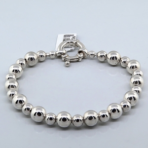 pulsera bolitas 6-8 mm intercaladas medianas cierre argollon