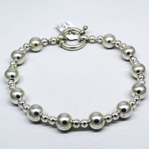 pulsera bolitas 4-8 mm intercaladas 2x1 cierre argollon